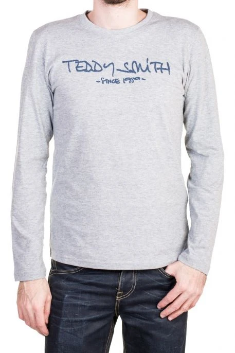 Tee Shirt TEDDY SMITH TICLASS Gris Chine/indigo 4 Tee Shirt TEDDY SMITH TICLASS Gris Chine/indigo – Image 2