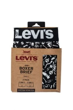 Boxer LEVIS BRIEFS Black / White (pack X2)