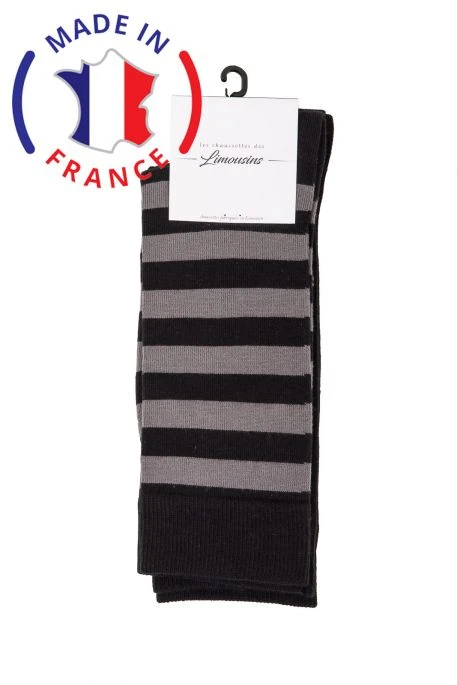 Chaussettes BROUSSAUD REG (pack X2) Noir Rayé Gris 3 Chaussettes BROUSSAUD REG (pack X2) Noir Rayé Gris