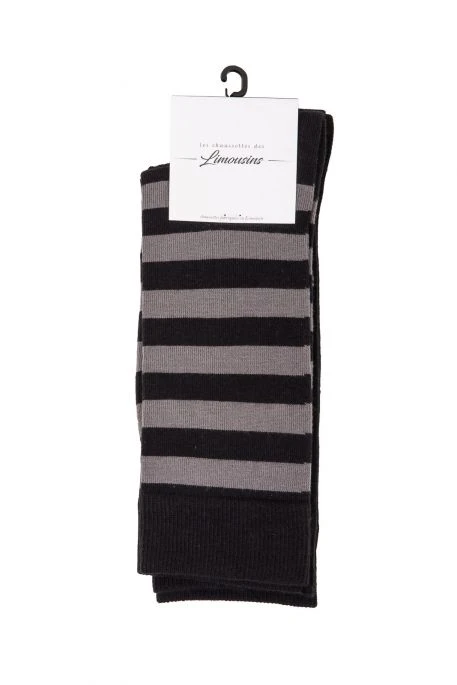 Chaussettes BROUSSAUD REG (pack X2) Noir Rayé Gris 4 Chaussettes BROUSSAUD REG (pack X2) Noir Rayé Gris – Image 2