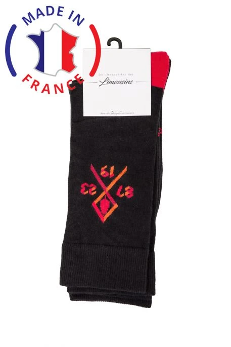 Chaussettes BROUSSAUD REG (pack X2) Noir Logo Rouge 4 Chaussettes BROUSSAUD REG (pack X2) Noir Logo Rouge – Image 2