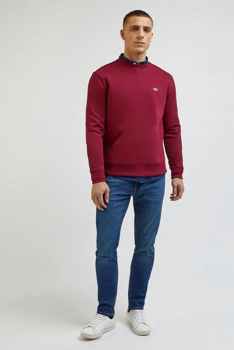 Sweat LEE PLAIN CREW Bordeaux 4 Sweat LEE PLAIN CREW Bordeaux – Image 2