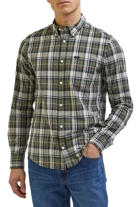 Chemise LEE BUTTON Olive 3 Chemise LEE BUTTON Olive