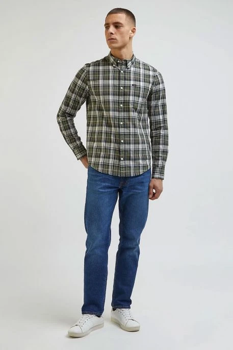 Chemise LEE BUTTON Olive 4 Chemise LEE BUTTON Olive – Image 2