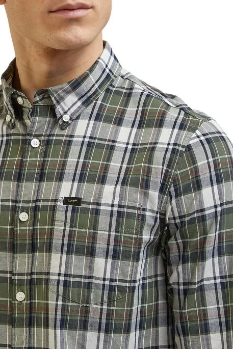 Chemise LEE BUTTON Olive 5 Chemise LEE BUTTON Olive – Image 3
