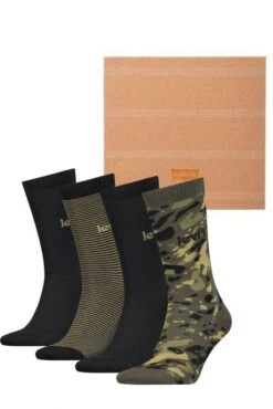 Levis Le Pack Chaussettes LEVI'S® REGULAR Olive Camo (X4) -Hommes Mode Vêtements Magasin levis 701220684 2
