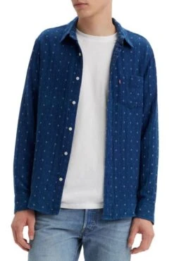 Levis Chemise LEVI'S® SUNSET Grid Indigo Double Cloth -Hommes Mode Vêtements Magasin levis 85746 01 45 2