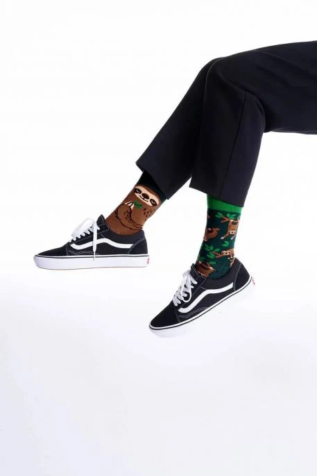 Chaussettes MANY MORNINGS SLOTH LIFE Vert / Marron 4 Chaussettes MANY MORNINGS SLOTH LIFE Vert / Marron – Image 2