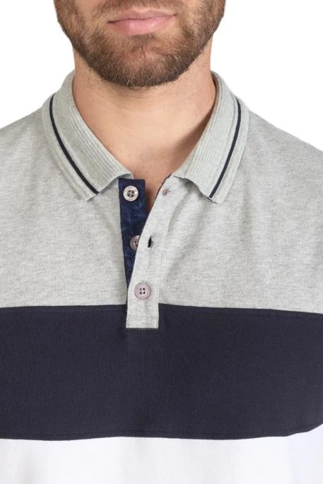 Polo LE TEMPS DES CERISES LEOS Grey Melange 3 Polo LE TEMPS DES CERISES LEOS Grey Melange