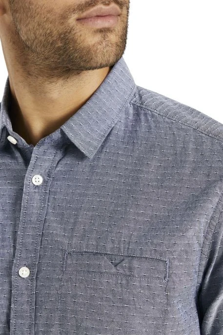 Chemise TOM TAILOR Navy Chambray With White Dobby 4 Chemise TOM TAILOR Navy Chambray With White Dobby – Image 2