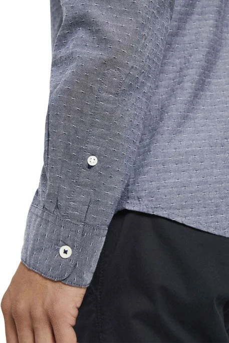 Chemise TOM TAILOR Navy Chambray With White Dobby 5 Chemise TOM TAILOR Navy Chambray With White Dobby – Image 3