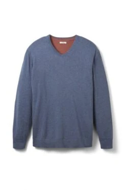 Pull TOM TAILOR V NECK Vintage Indigo Blue Melange