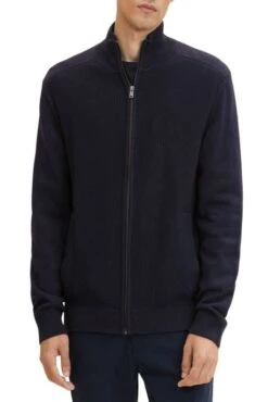 Veste Zippée TOM TAILOR Knitted Navy Melange 8 Veste Zippée TOM TAILOR Knitted Navy Melange -Hommes Mode Vêtements Magasin tt 23751 1