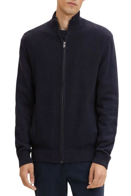 Veste Zippée TOM TAILOR Knitted Navy Melange 5 Veste Zippée TOM TAILOR Knitted Navy Melange – Image 3