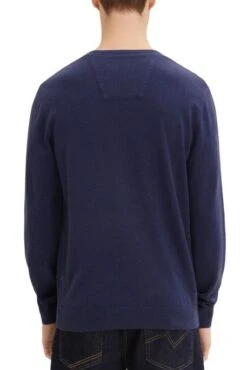 Pull TOM TAILOR BASIC V NECK Blue Melange