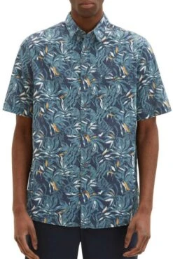 Chemise TOM TAILOR Navy Leaf 9 Chemise TOM TAILOR Navy Leaf -Hommes Mode Vêtements Magasin tt 24730 1
