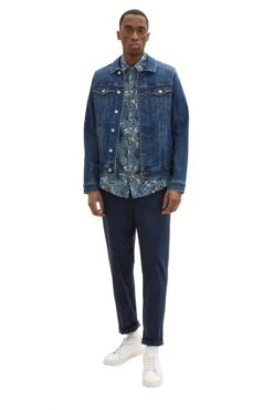 Chemise TOM TAILOR Navy Leaf 7 Chemise TOM TAILOR Navy Leaf -Hommes Mode Vêtements Magasin tt 24730 3