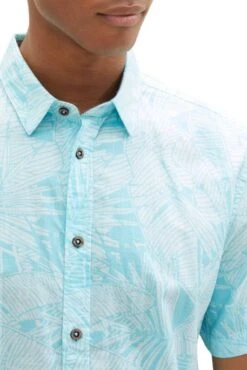 Chemise TOM TAILOR PALMIER Turquoise -Hommes Mode Vêtements Magasin tt 24941 4