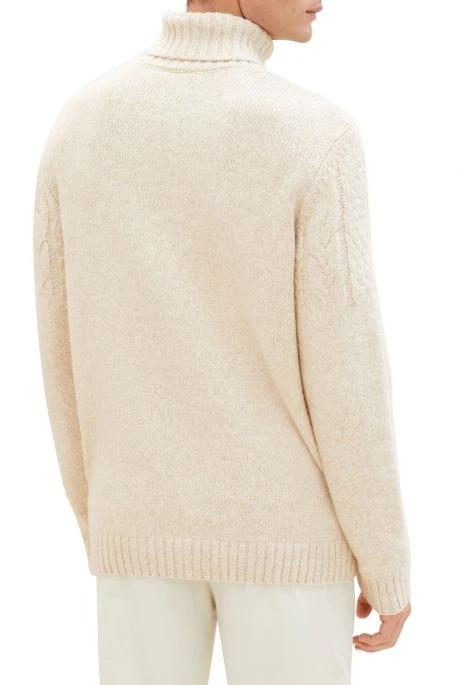 Pull TOM TAILOR COL ROULE White Beige 4 Pull TOM TAILOR COL ROULE White Beige – Image 2