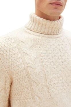 Pull TOM TAILOR COL ROULE White Beige 11 Pull TOM TAILOR COL ROULE White Beige -Hommes Mode Vêtements Magasin tt 25916 4