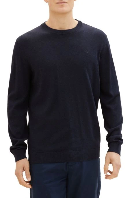 Pull TOM TAILOR CREW NECK BASIC Navy Melange 5 Pull TOM TAILOR CREW NECK BASIC Navy Melange – Image 3