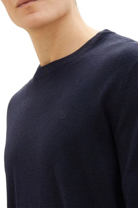 Pull TOM TAILOR CREW NECK BASIC Navy Melange 3 Pull TOM TAILOR CREW NECK BASIC Navy Melange