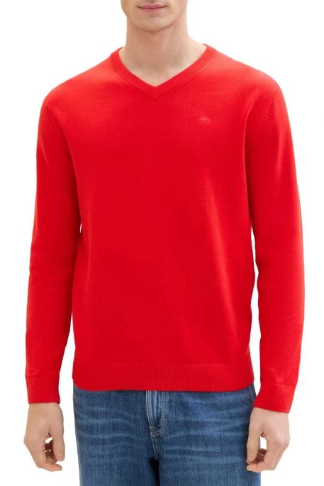 Pull TOM TAILOR V-NECK Red 4 Pull TOM TAILOR V-NECK Red – Image 2
