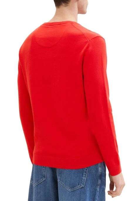 Pull TOM TAILOR V-NECK Red 6 Pull TOM TAILOR V-NECK Red – Image 4