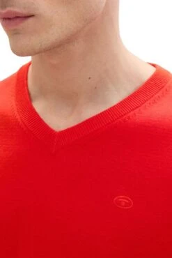 Pull TOM TAILOR V-NECK Red 8 Pull TOM TAILOR V-NECK Red -Hommes Mode Vêtements Magasin tt 26178 4
