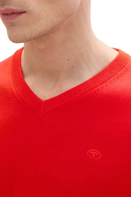 Pull TOM TAILOR V-NECK Red 5 Pull TOM TAILOR V-NECK Red – Image 3