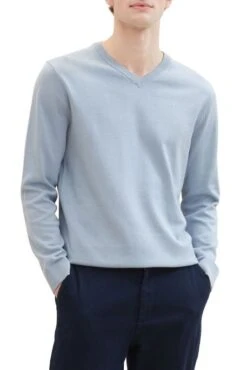 Pull TOM TAILOR V-NECK Foggy 9 Pull TOM TAILOR V-NECK Foggy -Hommes Mode Vêtements Magasin tt 26747 1