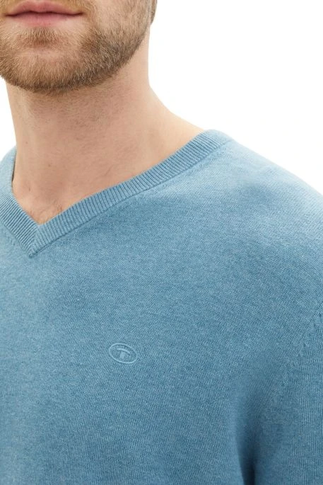 Pull TOM TAILOR V-NECK Blue Water 3 Pull TOM TAILOR V-NECK Blue Water