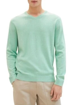 Pull TOM TAILOR V-NECK Soft Jade 7 Pull TOM TAILOR V-NECK Soft Jade -Hommes Mode Vêtements Magasin tt 26948 1