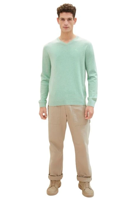 Pull TOM TAILOR V-NECK Soft Jade 3 Pull TOM TAILOR V-NECK Soft Jade