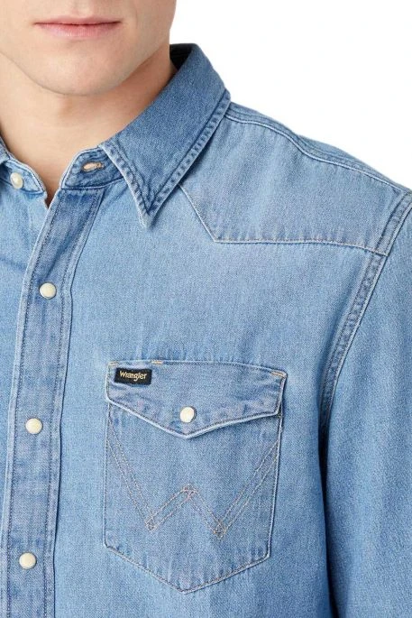 Chemise En Jean WRANGLER 27MW Light Stone 4 Chemise En Jean WRANGLER 27MW Light Stone – Image 2