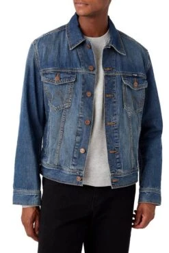 Veste En Jean WRANGLER CLASSIC DENIM Mid Stone -Hommes Mode Vêtements Magasin wrangler w448 15 14v 1