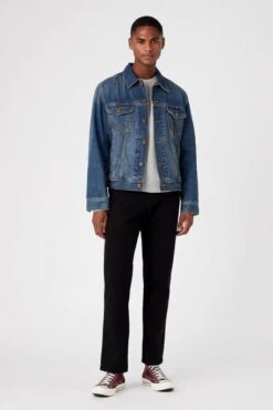 Veste En Jean WRANGLER CLASSIC DENIM Mid Stone -Hommes Mode Vêtements Magasin wrangler w448 15 14v 2