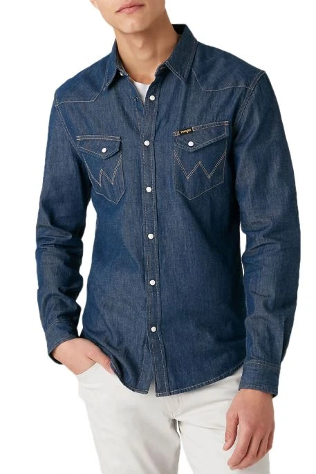 Chemise En Jean WRANGLER WESTERN Dark Stone 4 Chemise En Jean WRANGLER WESTERN Dark Stone – Image 2